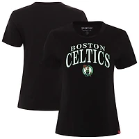 Women's Sportiqe  Black Boston Celtics Arcadia Boxy T-Shirt