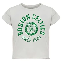 Women's Sportiqe Gray Boston Celtics Cropped Genuine Issue Collection Alana T-Shirt
