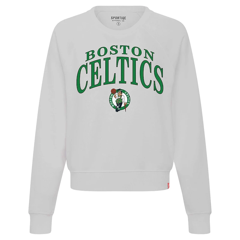 Women's Sportiqe Gray Boston Celtics Genuine Issue Collection Ashlyn Cropped Sweatshirt