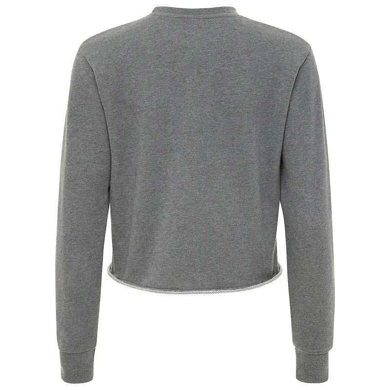 Women's Sportiqe  Heather Gray Boston Celtics Varsity Collection Kacey Cropped Pullover Sweatshirt