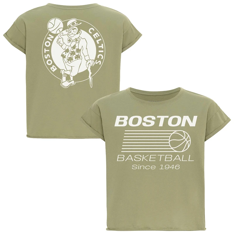 Women's Sportiqe Kelly Green Boston Celtics Athletic Club Collection Alana Premium Cropped T-Shirt