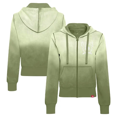 Sweat à capuche entièrement zippé Sportiqe Olive Boston Celtics Carli Sun Fade pour femmes