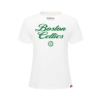 Women's Sportiqe  White Boston Celtics Arcadia T-Shirt