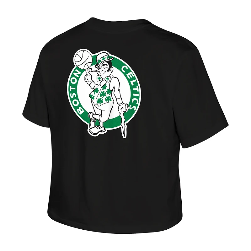 Women's Stadium Essentials Black Boston Celtics 46 Reserve Fans High Waist T-Shirt