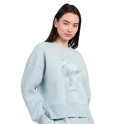Sweat-shirt à manches carrées pastel Boston Celtics de Starter Cream pour femme