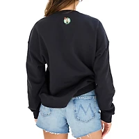 Sweat-shirt à capuche noir avec logo en pierres précieuses des Boston Celtics pour femme Terez