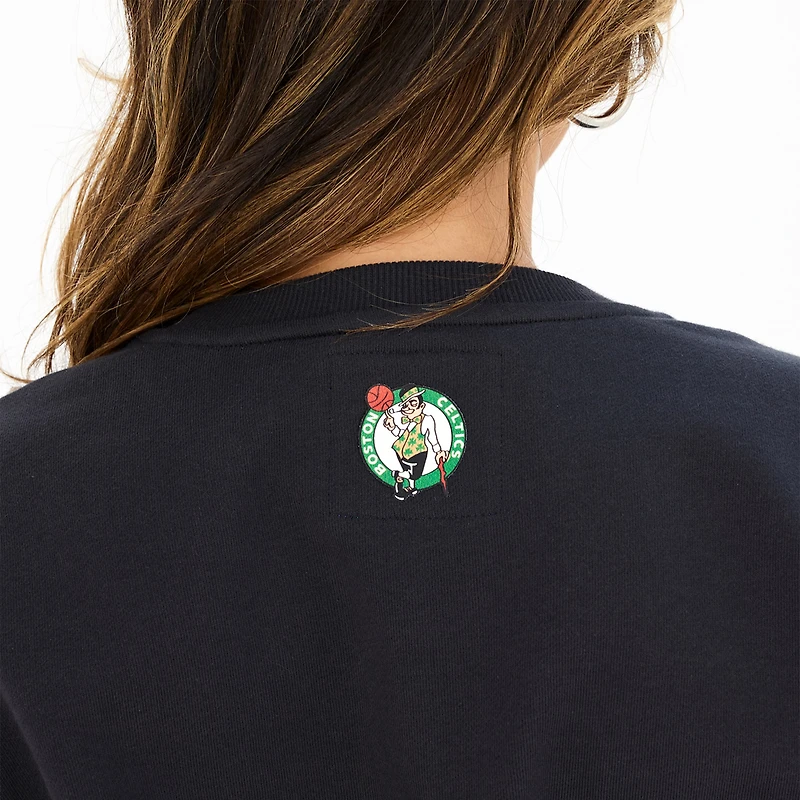 Women's Terez Black Boston Celtics Gemstone Logo Pullover Sweatshirt