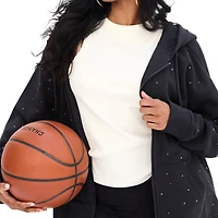 Sweat à capuche zippé surdimensionné Boston Celtics noir Terez pour femme