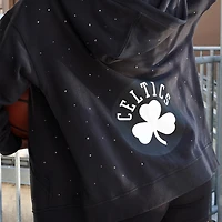 Sweat à capuche zippé surdimensionné Boston Celtics noir Terez pour femme