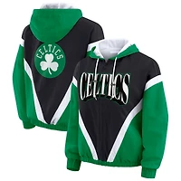 Women's WEAR by Erin Andrews  Black/Kelly Green Boston Celtics Colorblock Full-Zip Hoodie Windbreaker Jacket