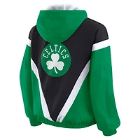 Women's WEAR by Erin Andrews  Black/Kelly Green Boston Celtics Colorblock Full-Zip Hoodie Windbreaker Jacket