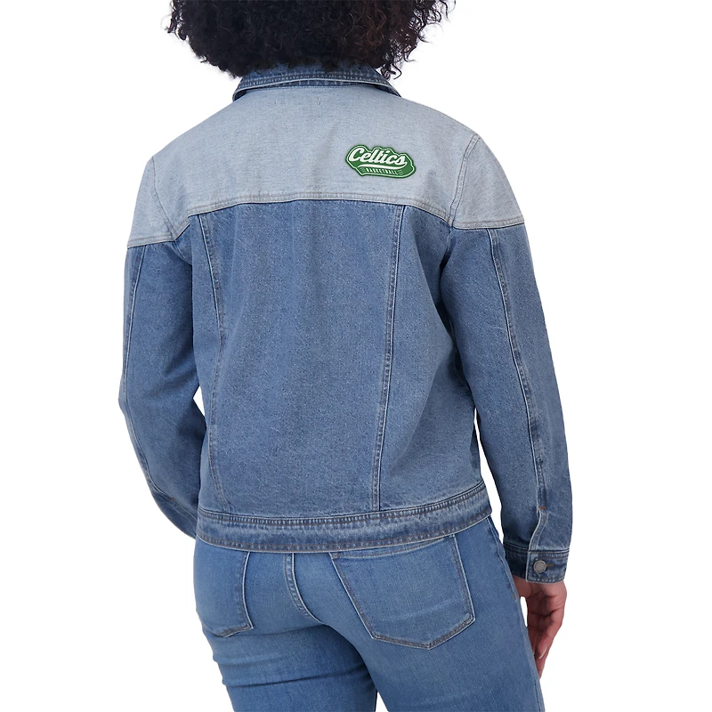 Veste en jean à boutons bleus Boston Celtics pour femme WEAR by Erin Andrews