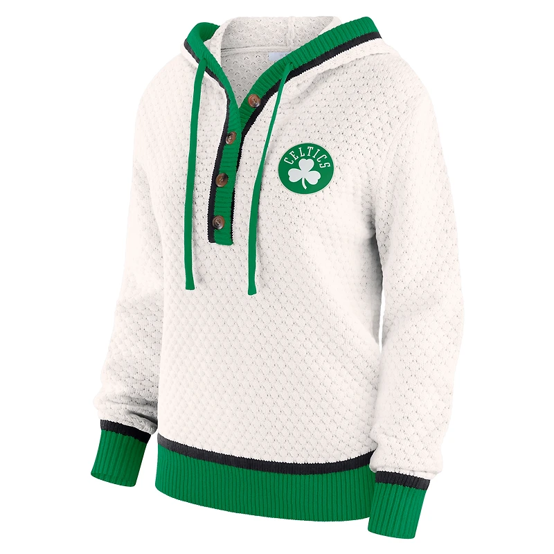 Sweat à capuche crème Boston Celtics grande taille pour femme de la marque WEAR by Erin Andrews