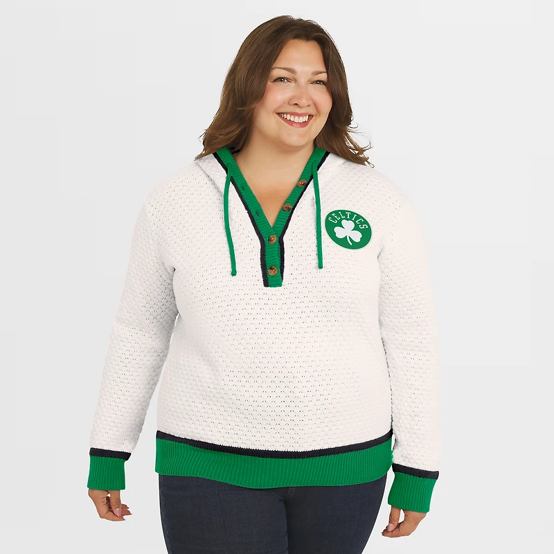 Sweat à capuche crème Boston Celtics grande taille pour femme de la marque WEAR by Erin Andrews
