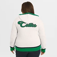 Women's WEAR by Erin Andrews Cream Boston Celtics Plus Hoodie Sweater