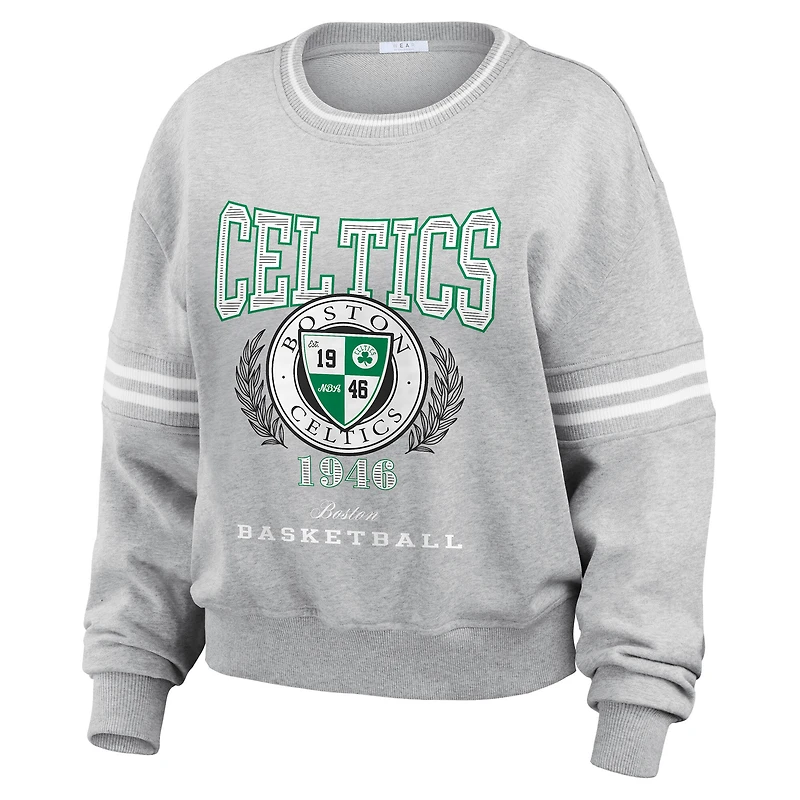 Sweat-shirt à capuche en molleton French Terry gris chiné Boston Celtics pour femme WEAR by Erin Andrews