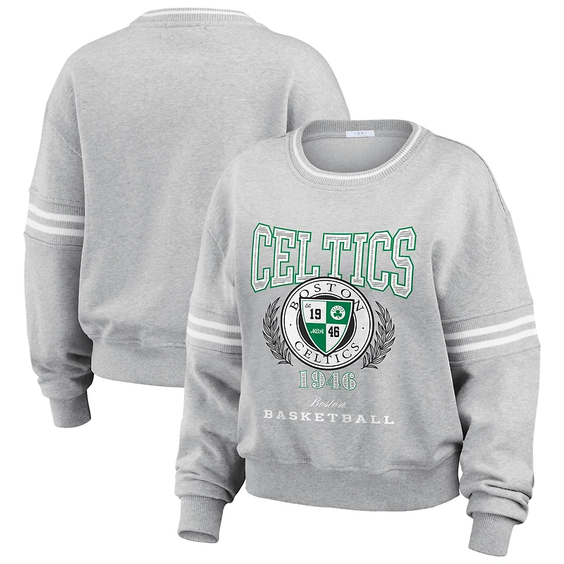 Sweat-shirt à capuche en molleton French Terry gris chiné Boston Celtics pour femme WEAR by Erin Andrews