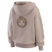 Women's WEAR by Erin Andrews  Tan Boston Celtics Washed Pullover Crewdie