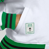 Women's WEAR by Erin Andrews  White Boston Celtics Full-Snap Fleece Sweatshirt Jacket