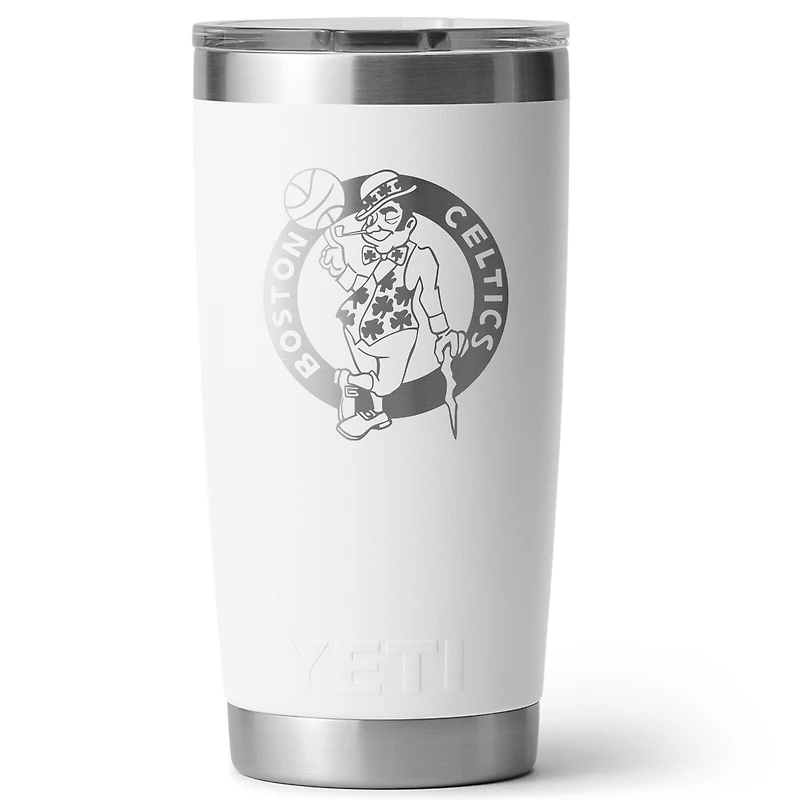 YETI White Boston Celtics 20oz. Rambler Tumbler with Magslider Lid