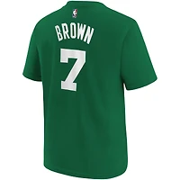 T-shirt avec nom et numéro d'icône des Boston Celtics pour jeunes Jaylen Brown Kelly Green
