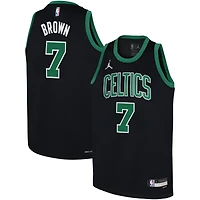 Maillot Swingman Jordan Brand Jaylen Brown noir Boston Celtics pour enfant - Édition Statement