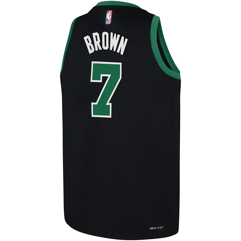 Maillot Swingman Jordan Brand Jaylen Brown noir Boston Celtics pour enfant - Édition Statement