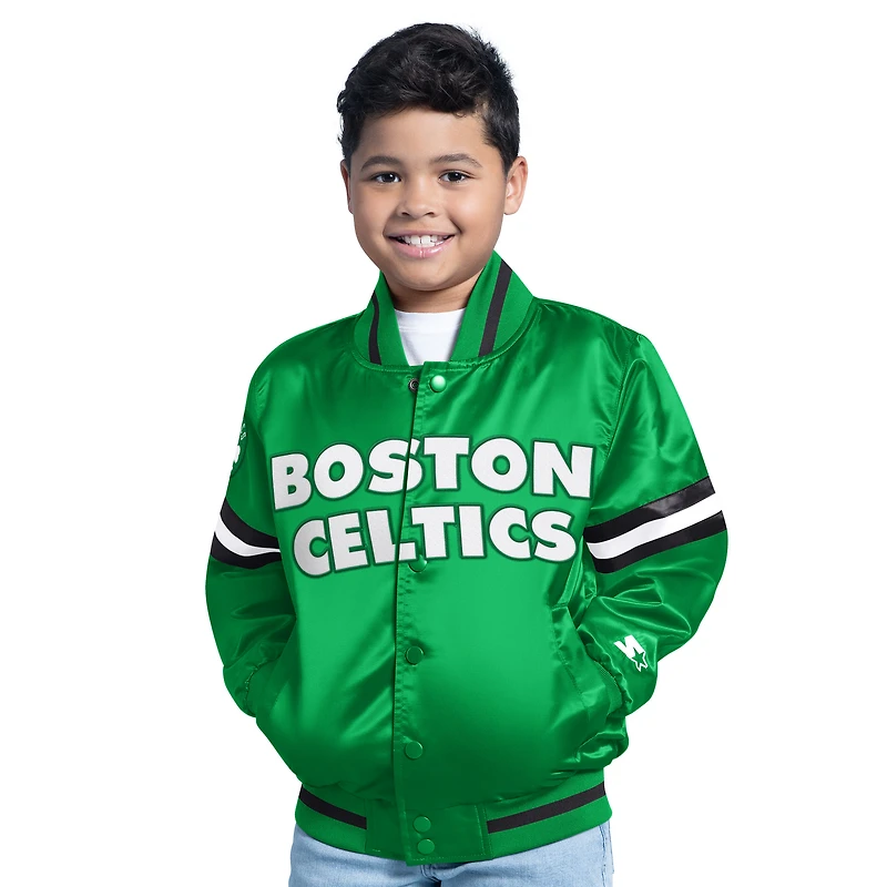 Veste universitaire à boutons-pression pour jeunes Boston Celtics Scrimmage Kelly Green