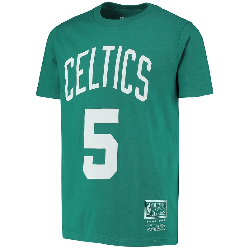 T-shirt avec nom et numéro Kevin Garnett Kelly Green Boston Celtics Hardwood Classics pour jeune