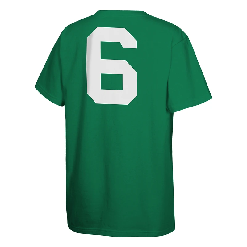 Youth Mitchell & Ness Bill Russell Kelly Green Boston Celtics Hardwood Classics Name Number T-Shirt