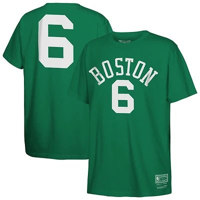 Youth Mitchell & Ness Bill Russell Kelly Green Boston Celtics Hardwood Classics Name Number T-Shirt