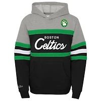 Sweat à capuche Mitchell & Ness noir/gris chiné pour jeune entraîneur des Boston Celtics Hardwood Classics