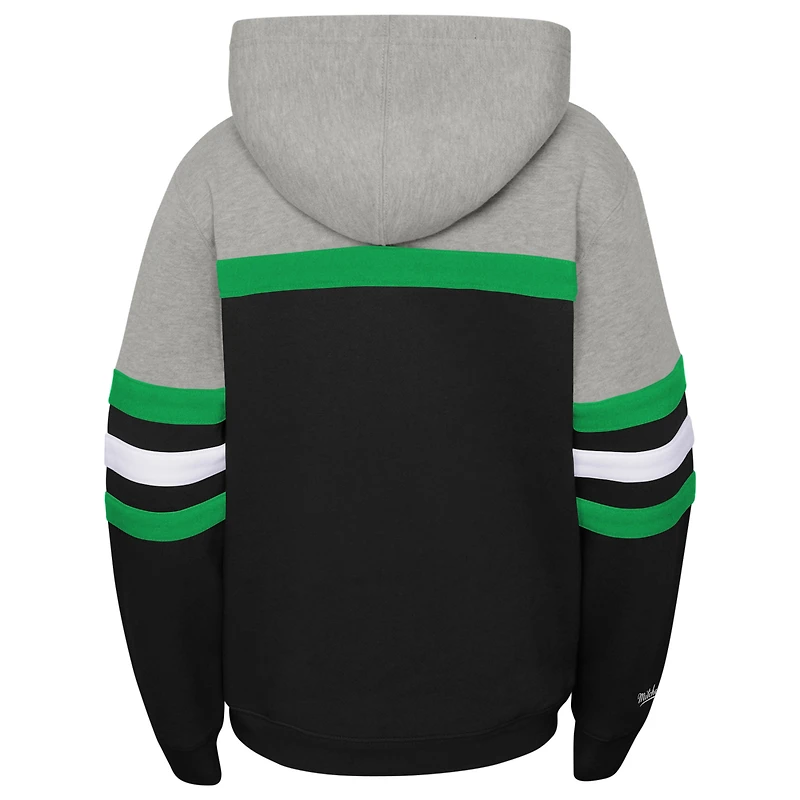 Sweat à capuche Mitchell & Ness noir/gris chiné pour jeune entraîneur des Boston Celtics Hardwood Classics