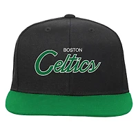 Casquette snapback noire Boston Celtics Team Script pour jeune Mitchell & Ness