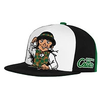 Casquette snapback Mitchell & Ness verte pour enfant, mascotte des Boston Celtics