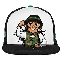 Casquette snapback Mitchell & Ness verte pour enfant, mascotte des Boston Celtics
