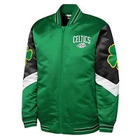 Youth Mitchell & Ness  Green Boston Celtics Throw It Back Heavyweight Full-Zip Satin Jacket