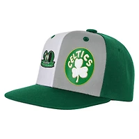 Casquette snapback double anniversaire Mitchell & Ness Kelly Green Boston Celtics pour jeunes