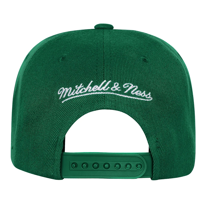 Casquette snapback double anniversaire Mitchell & Ness Kelly Green Boston Celtics pour jeunes