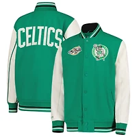 Veste universitaire à boutons-pression complète Mitchell & Ness Kelly Green des Boston Celtics pour jeunes