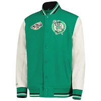 Veste universitaire à boutons-pression complète Mitchell & Ness Kelly Green des Boston Celtics pour jeunes