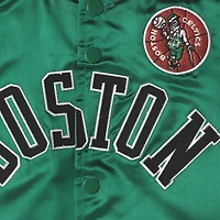 Youth Mitchell & Ness Kelly Green Boston Celtics Hardwood Classics Satin Raglan Full-Snap Jacket