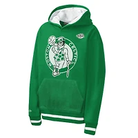 Sweat à capuche en polaire Mitchell & Ness vert Kelly pour enfant, modèle Playmaker des Boston Celtics.