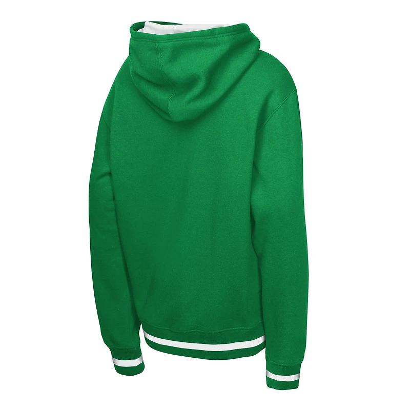 Sweat à capuche en polaire Mitchell & Ness vert Kelly pour enfant, modèle Playmaker des Boston Celtics.
