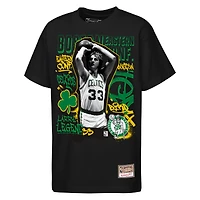 T-shirt Mitchell & Ness Larry Bird noir pour enfant, souvenir de la star des Boston Celtics