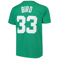 Youth Mitchell & Ness Larry Bird Kelly Green Boston Celtics Hardwood Classics Name Number T-Shirt