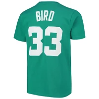 Youth Mitchell & Ness Larry Bird Kelly Green Boston Celtics Hardwood Classics Name Number T-Shirt
