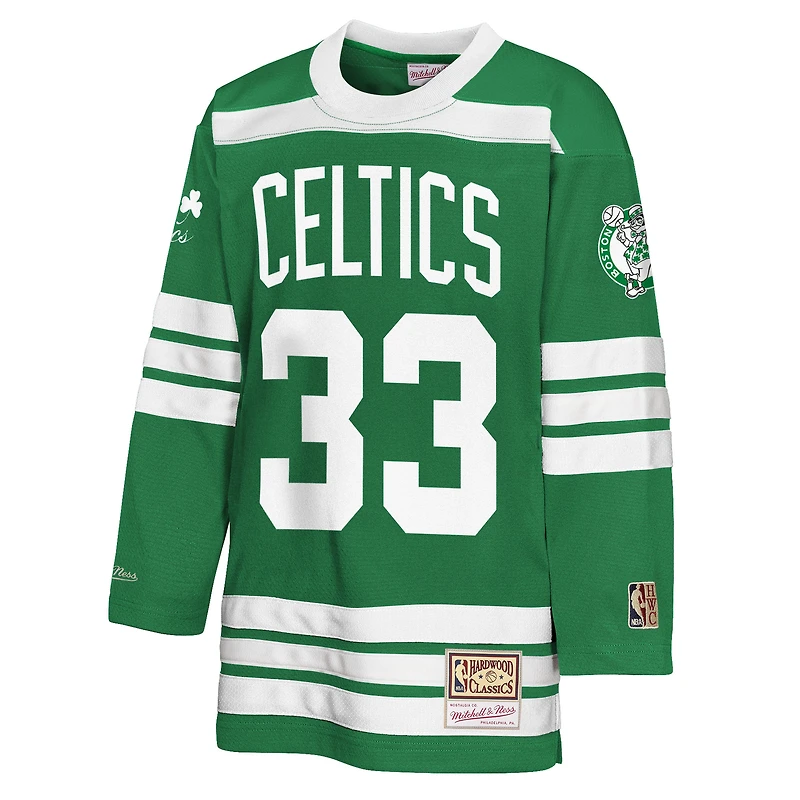 Maillot de hockey tendance Maxxed Out 2.0 des Celtics Boston pour jeunes Mitchell & Ness Larry Bird Kelly Green