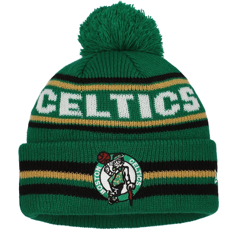 Bonnet à revers classique en maille New Era vert Kelly Boston Celtics pour enfant, avec pompon