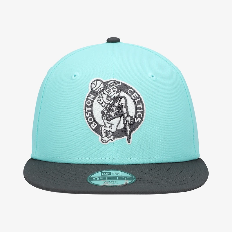 Youth New Era Turquoise/Charcoal Boston Celtics 9FIFTY Snapback Hat